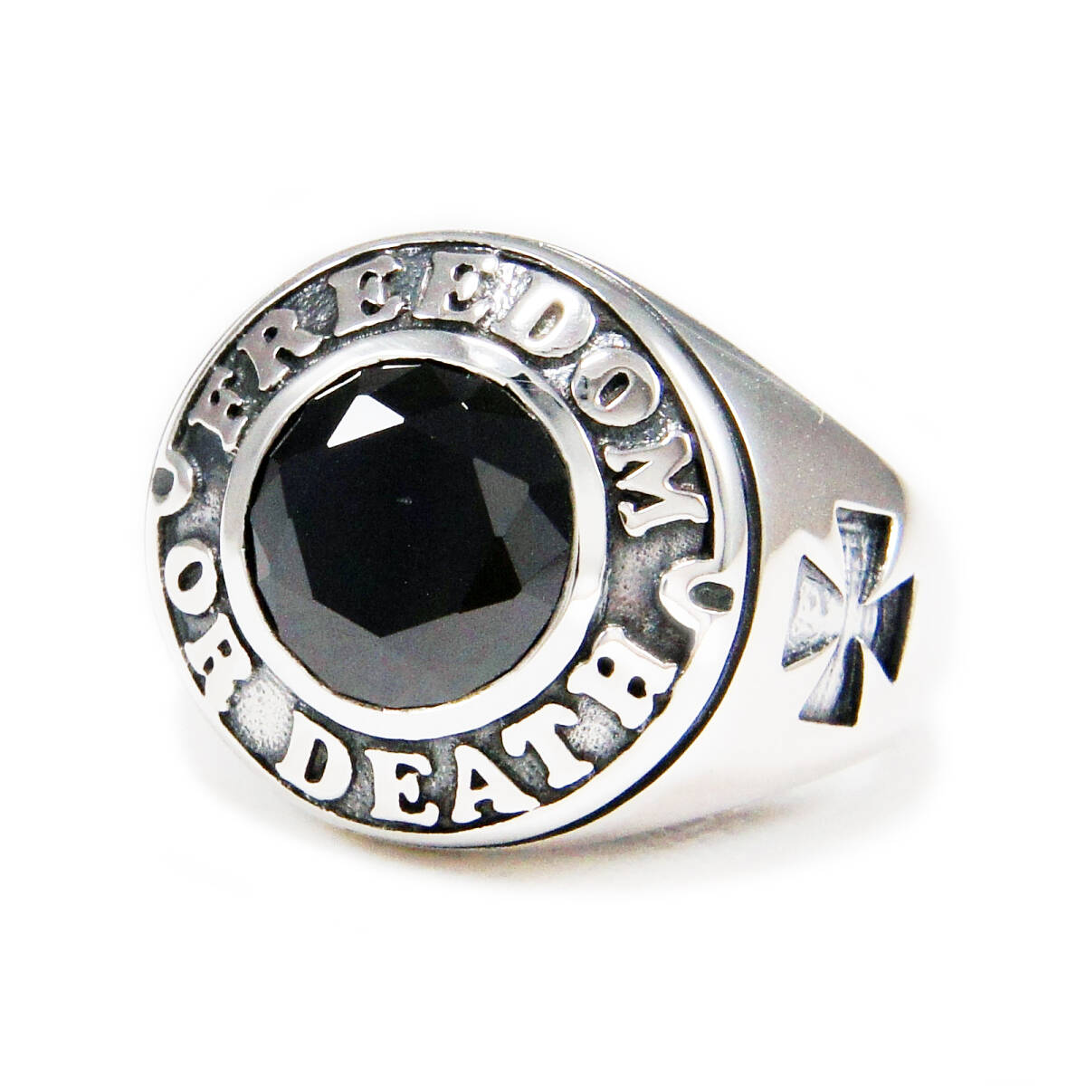 17号 18号 19号 20号 21号 22号 28号 30号 31号 32号 FREEDOM OR DEATH オニキス925シルバーリング TAN-R008拍卖