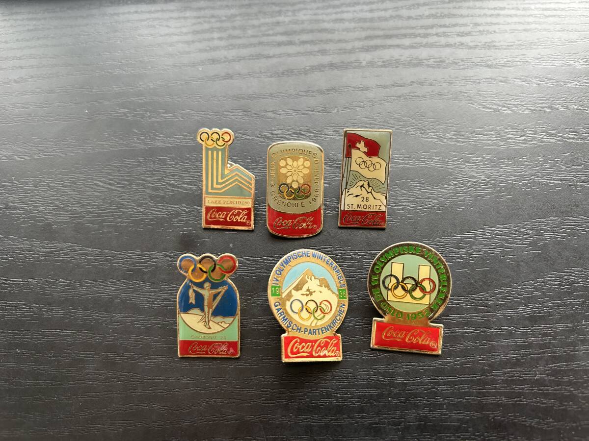 ☆送料無料☆コカコーラ オリンピック スポンサー【ヴィンテージ】ピンバッジ 6ヶセット拍卖