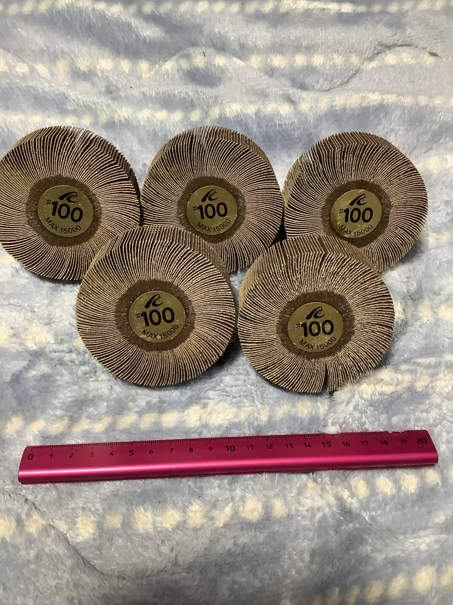 研磨フラップホイル フラップ(軸付)ホイル(軸径Φ6mm) 未使用保管 5 個 イチグチの軸付研磨 直径×幅W(mm)80×30 拍卖