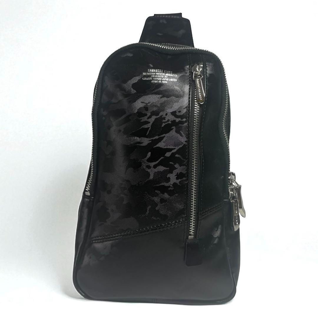 【極美品】SAMANTHA KINGZ サマンサキングズ クロスボディ ボディバッグ ショルダーバッグ 斜め掛け 新田真剣佑さん着用 カモフラ 黒 2972拍卖