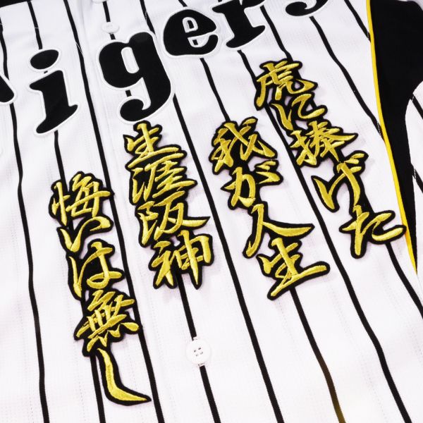 送料無料 虎に捧げた 応援歌 (行金/黒) 刺 ワッペン 阪神 タイガース 応援 ユニフォーム に拍卖