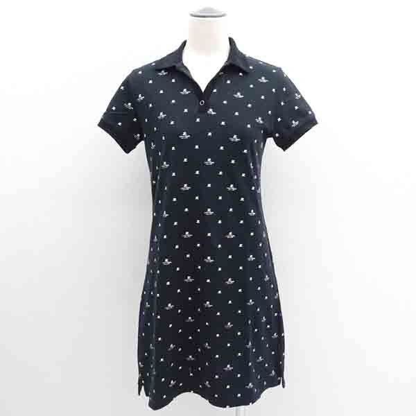 ★ クレージュ ワンピース ポロシャツ ロゴ総柄 ブラック サイズ40 AGF28124W (0220532964)拍卖