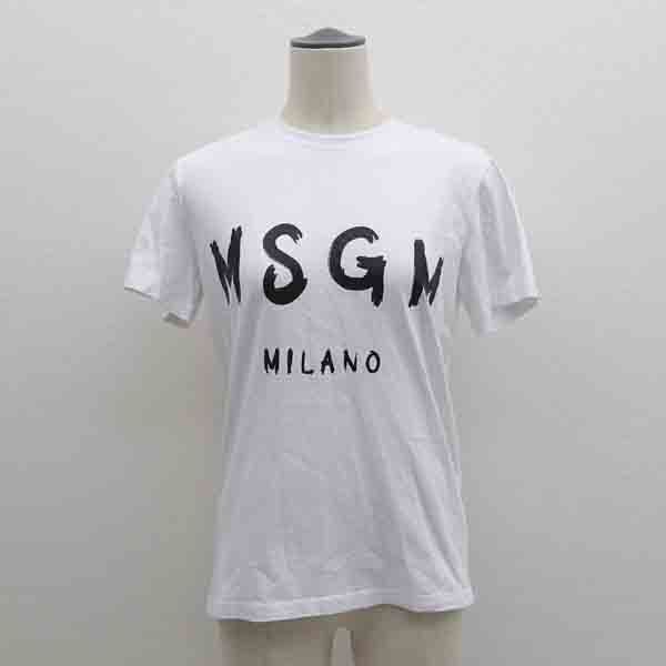 ★ エムエスジーエム 半袖Tシャツ ロゴ ホワイト サイズS 2341MDM60 (0220533523)拍卖