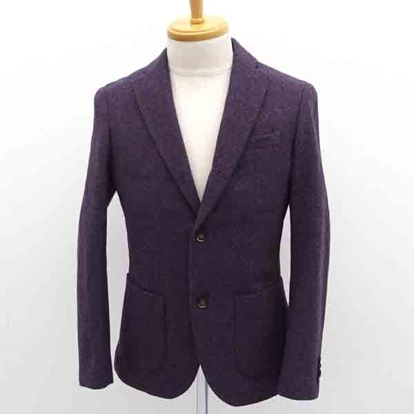 ★ tra monsieur nicole / ムッシュニコル テーラードジャケット 2B ウール パープル サイズ44 (0220532378)拍卖