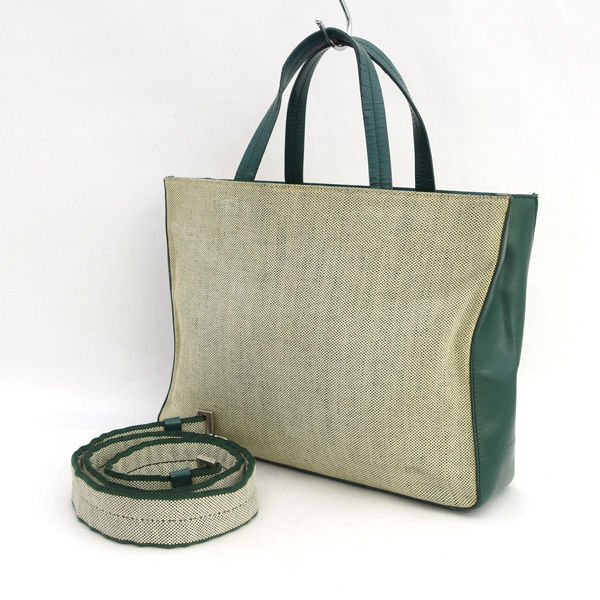 ■ プラダ ハンドバッグ ショルダー 2WAY キャンバス グリーン (0990015020)拍卖