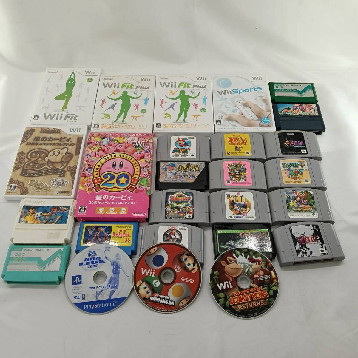 【レア】 ゲームソフト カセット まとめ 大量 ドンキーコング マリオ カービー wii fit 任天堂 ナムコ ソフト ジャンク ゲームソフト拍卖