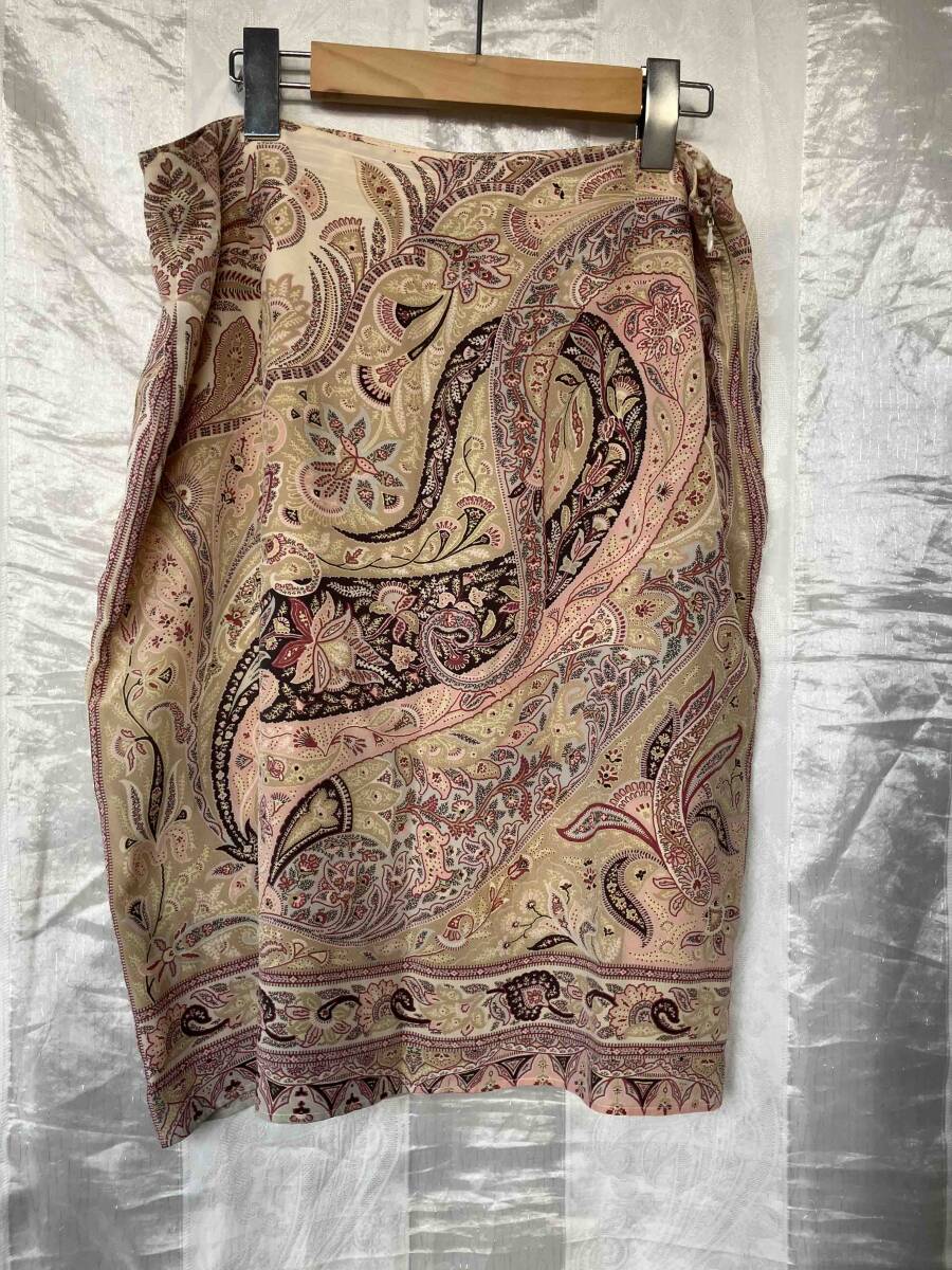 ETRO エトロ ペイズリー柄 シルク スカート サイズ44拍卖