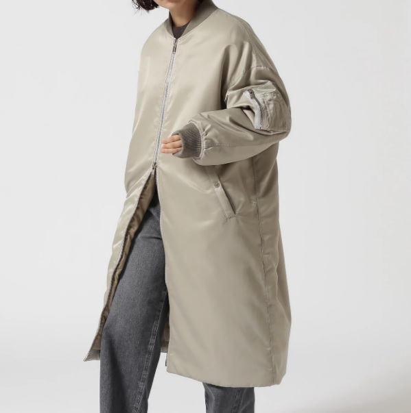 未使用タグ付42900円 ARMY upper hights ロングMA-1 グレージュ サイズ1 ロング丈ミリタリージャケット THE U-2 LONG アッパーハイツ拍卖