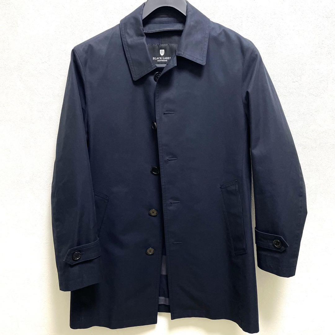 BLACK LABEL CRESTBRIDGE ブラックレーベルクレストブリッジ ステンカラーコート 綿 コットン ネイビー ロングコート拍卖