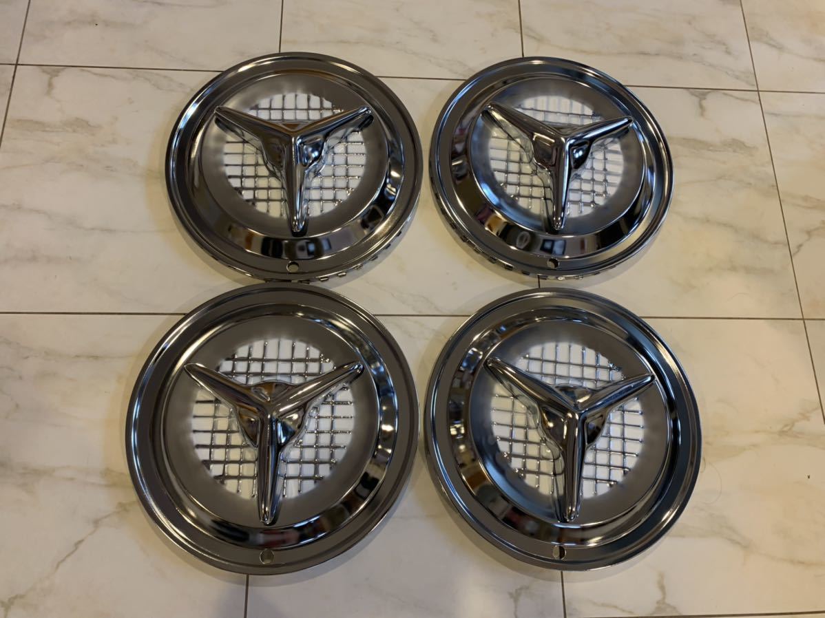 FIESTAホイールキャップ15インチセット新品。 ベルエア フリートライン ホットロッド ラットロッド レッドスレッド ワーゲンムーン拍卖