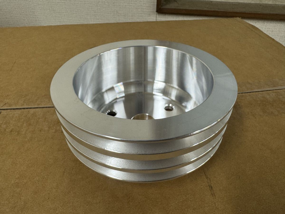 シボレースモールブロックロングWP用アルミクランク プーリー 3グルーブ。インパラ、カプリスベルエアカマロコルベット GMローライダー拍卖