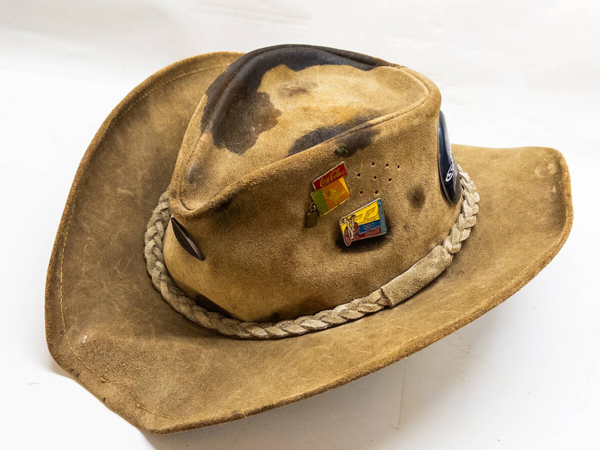 3Q売切!税無し◇ヴィンテージ レザー ウエスタンハット☆カウボーイハット☆テンガロンハット☆検ハーレー☆ヤレ感☆☆0916-2拍卖