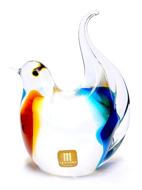 3QV売切!税無し☆Multi Glass(マルティグラス)★ガラス製★小鳥★約11cm★置物★オブジェ★ガラス工芸★コレクション★現状★0926-9拍卖