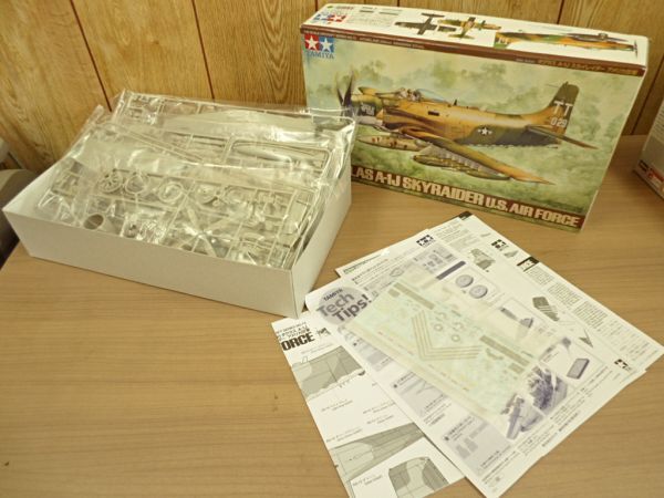 未組立品■TAMIYA・タミヤ DOUGLAS A-1J SKYRAIDER US AIR FORCE ダグラス スカイレイダー 1/48 アメリカ空軍 エアクラフトシリーズ拍卖