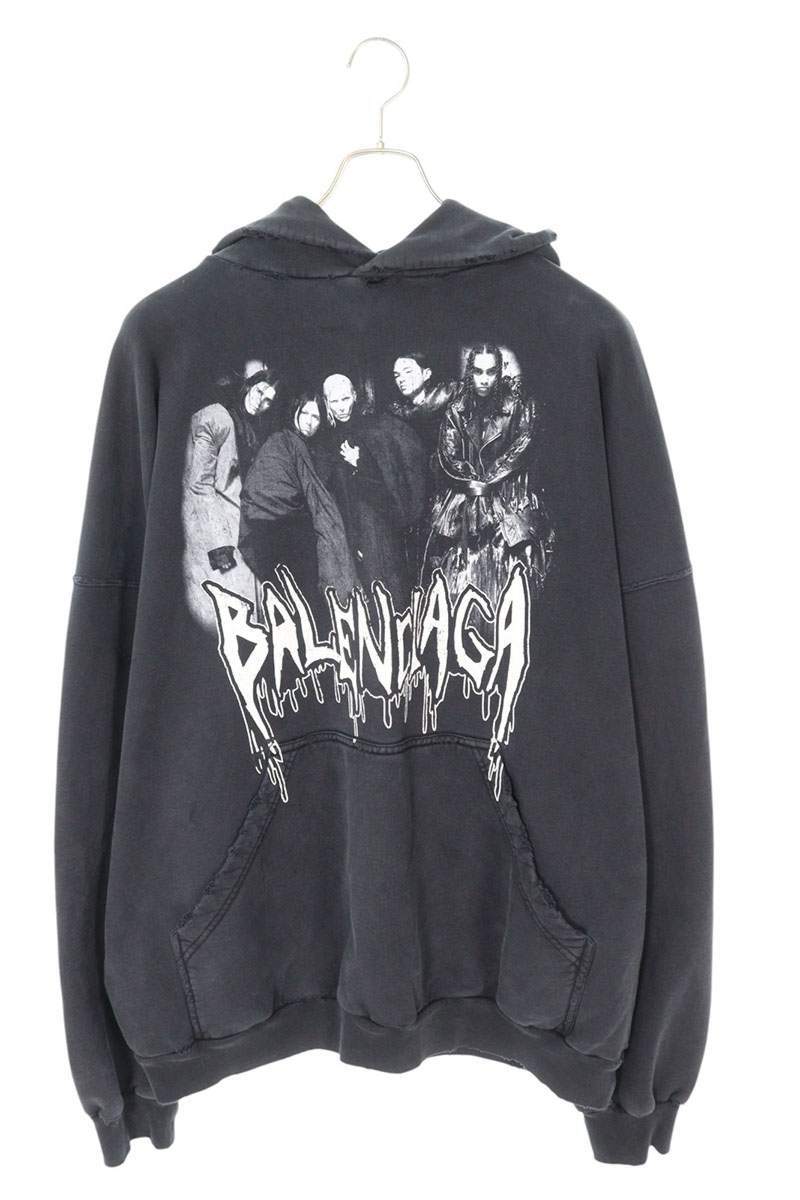 バレンシアガ サイズ:S 24AW 821861 TRVY6 ダメージ加工パーカー 中古 OM10拍卖