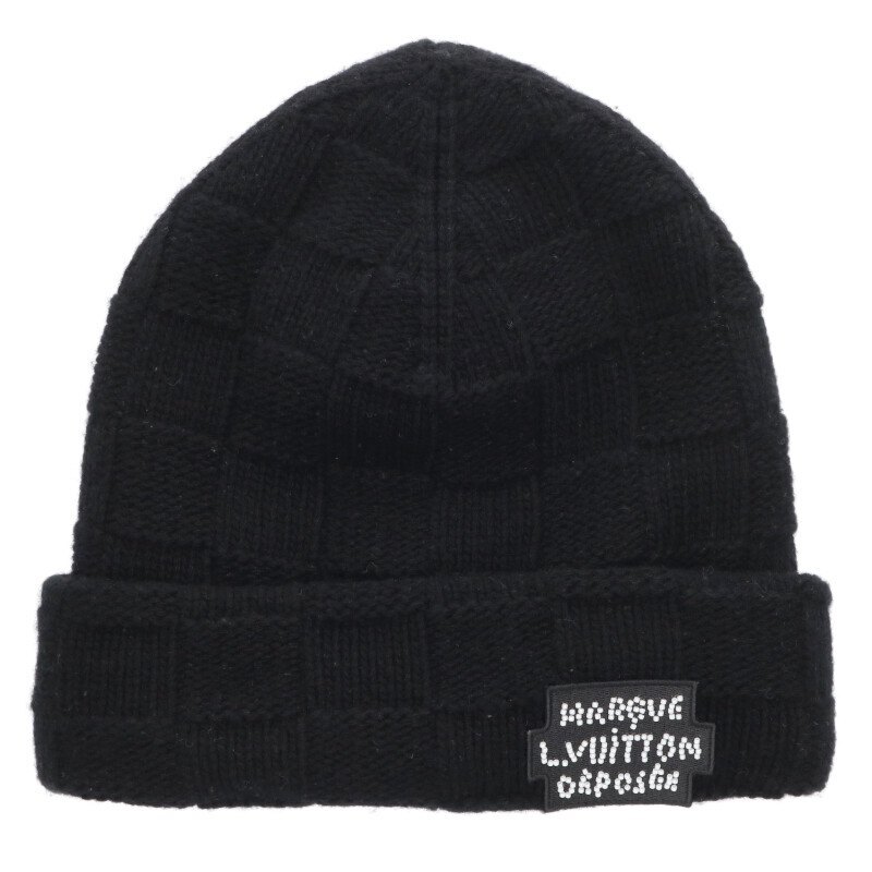 ルイヴィトン サイズ:S M7336A ビーニー・ダミエ パール パールロゴニット帽 中古 OM10拍卖