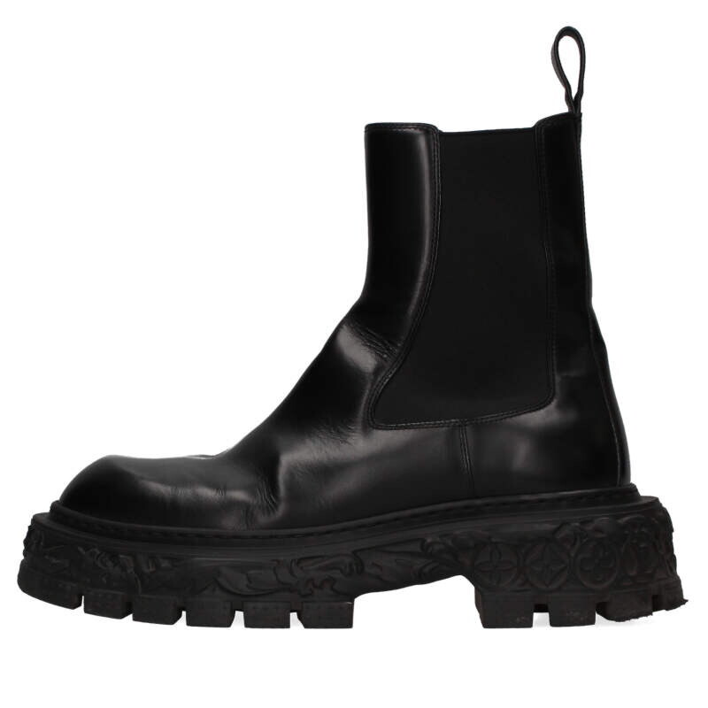 ルイヴィトン サイズ:7.5 LVバロック・ライン ソールロゴデザインサイドゴアレザーブーツ 中古 FK04拍卖