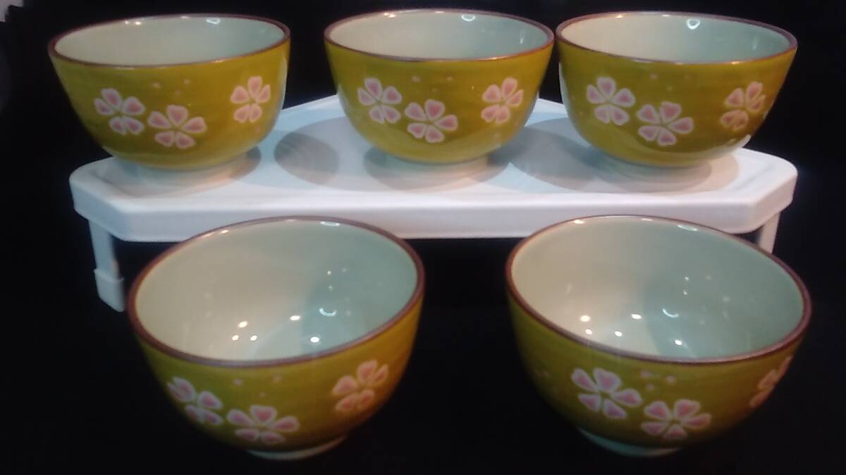 ■■ 有田焼 湯呑5個セット 桜 未使用保管品■■拍卖