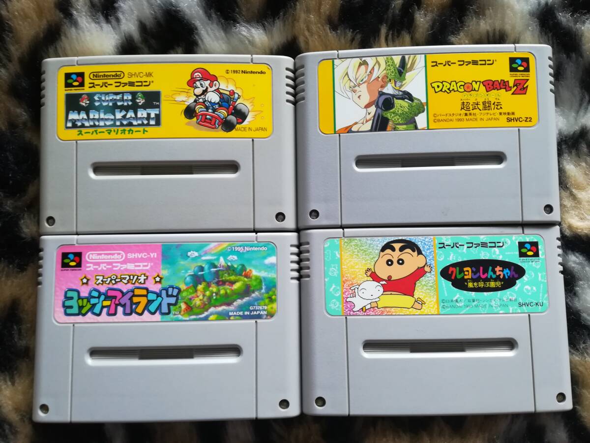 【クリーニング・動作確認済み】SFC スーパーマリオカート&ヨッシーアイランド&クレヨンしんちゃん&DBZ超武闘伝 同梱可拍卖