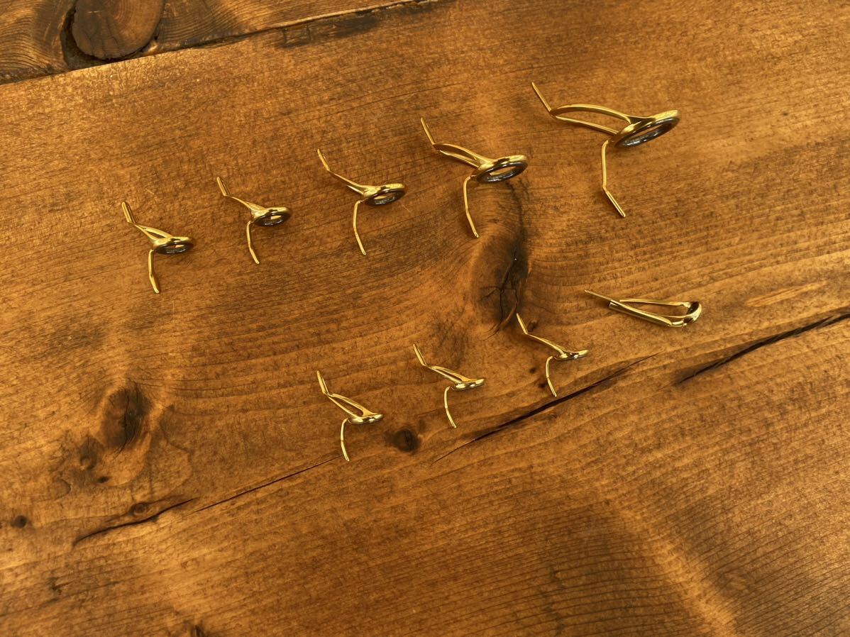 KWガイド ゴールド SICリング トップガイド付 ロッド補修用ガイド 縛り式 ロッドビルディング拍卖