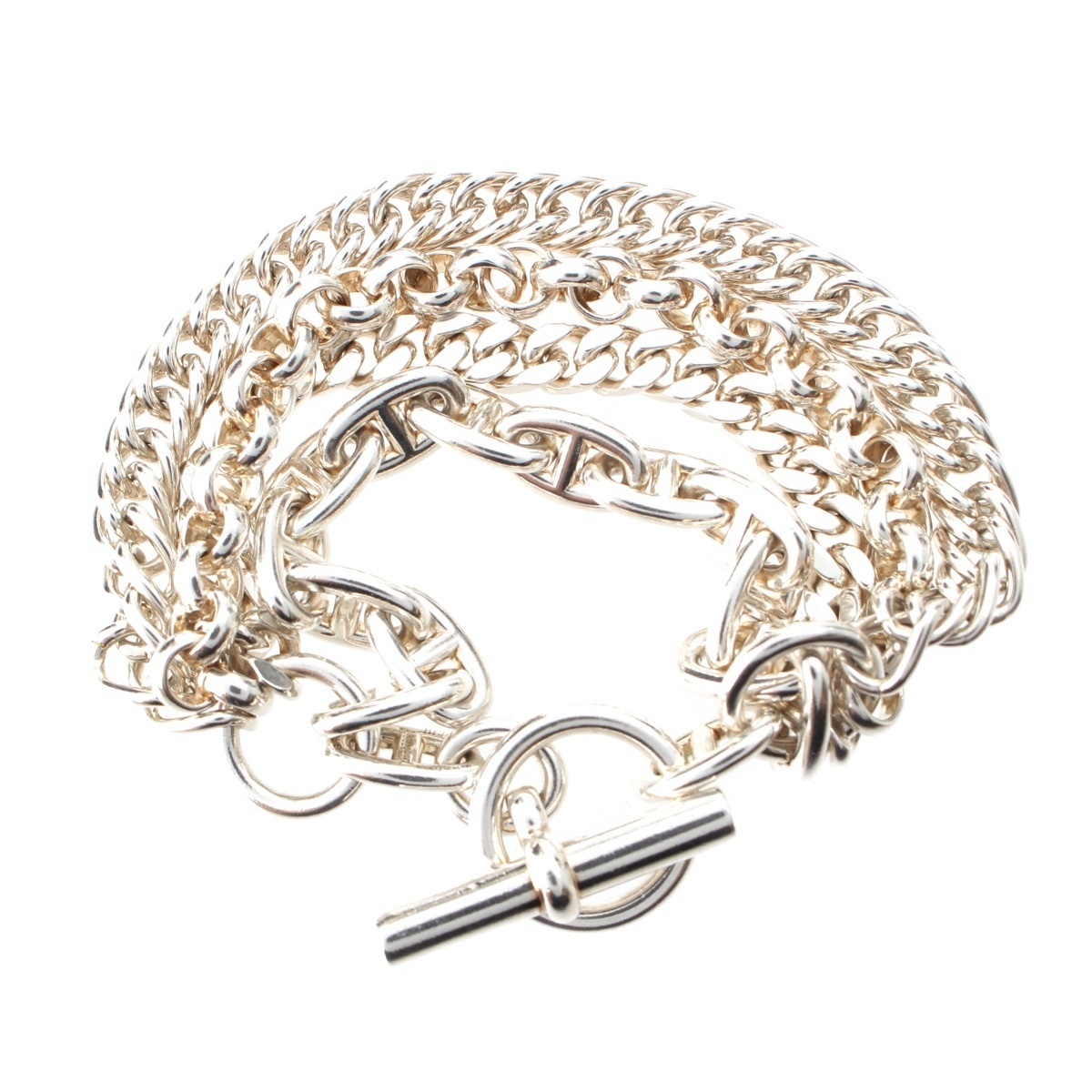 エルメス エトセトラ4 SH シェーヌダンクル ブレスレット Ag925 シルバー 89.1g【中古】拍卖