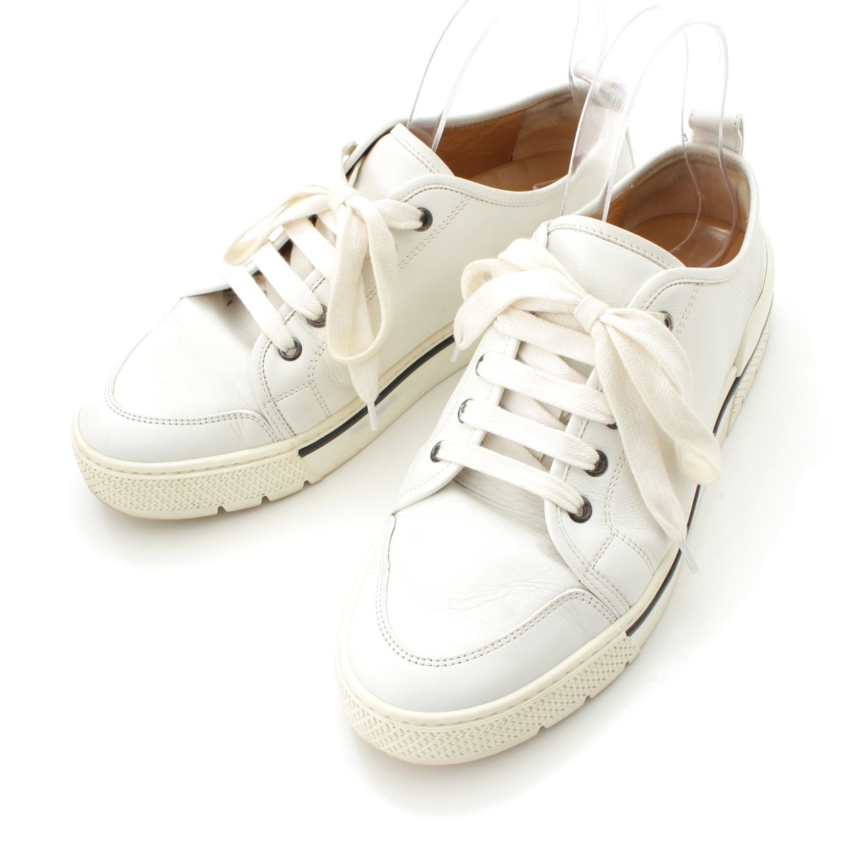 エルメス スマッシュ レザー ローカット スニーカー ホワイト 40【中古】拍卖