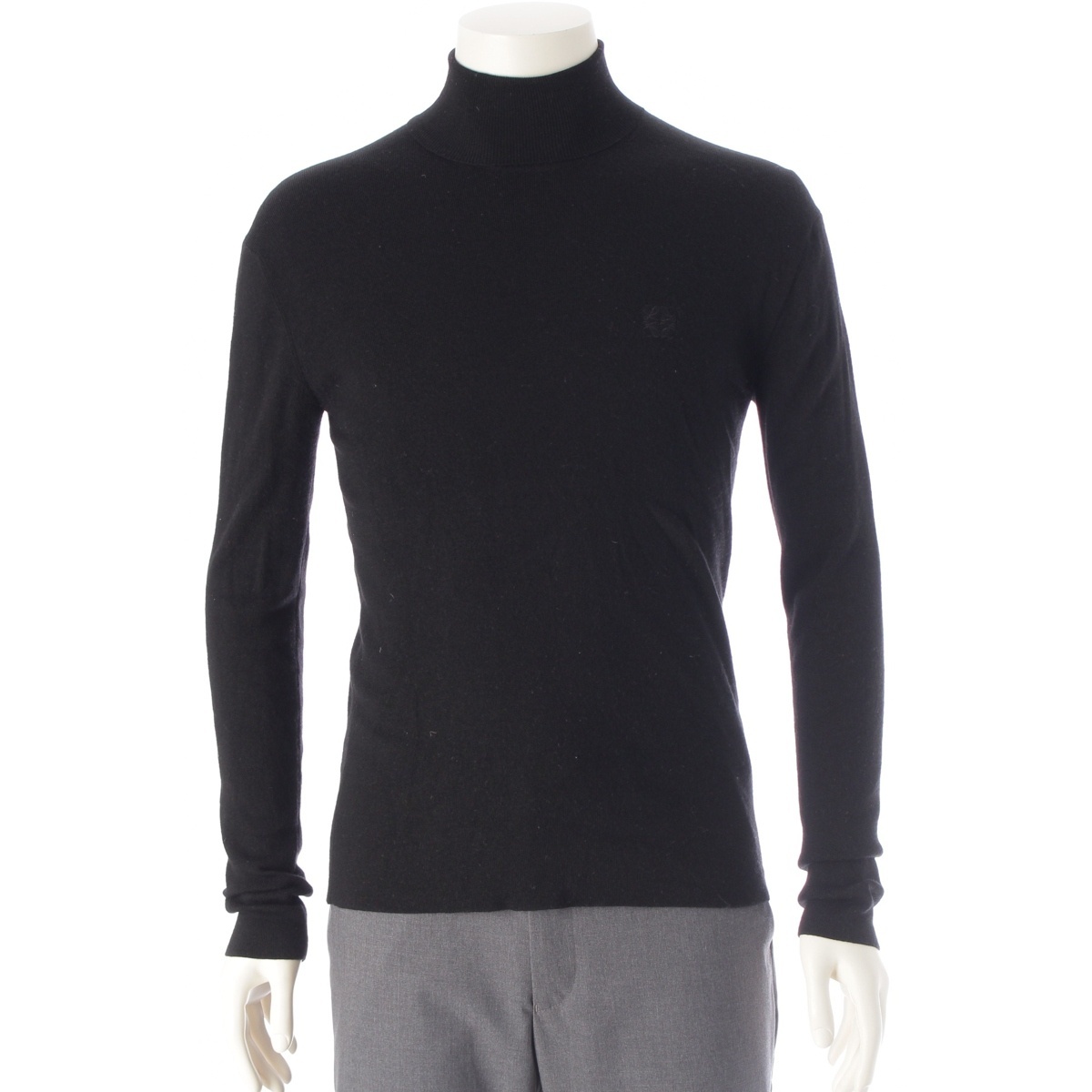 ロエベ ウール アナグラム タートルネック ニット セーター ブラック M【中古】拍卖