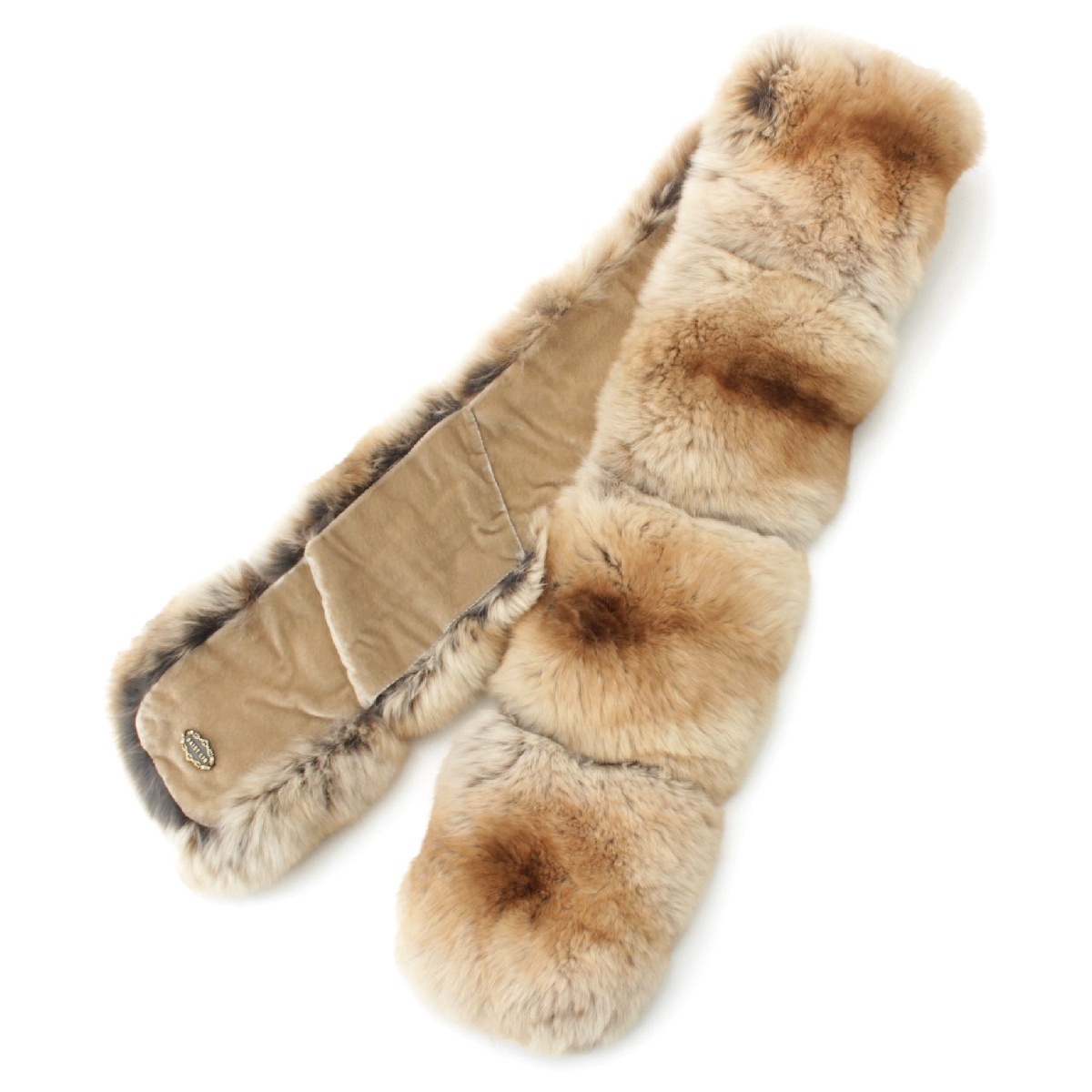 フォクシー 14年 デイジーリン DAISY LIN シンチラファー マフラー 30803 ベージュ【中古】拍卖