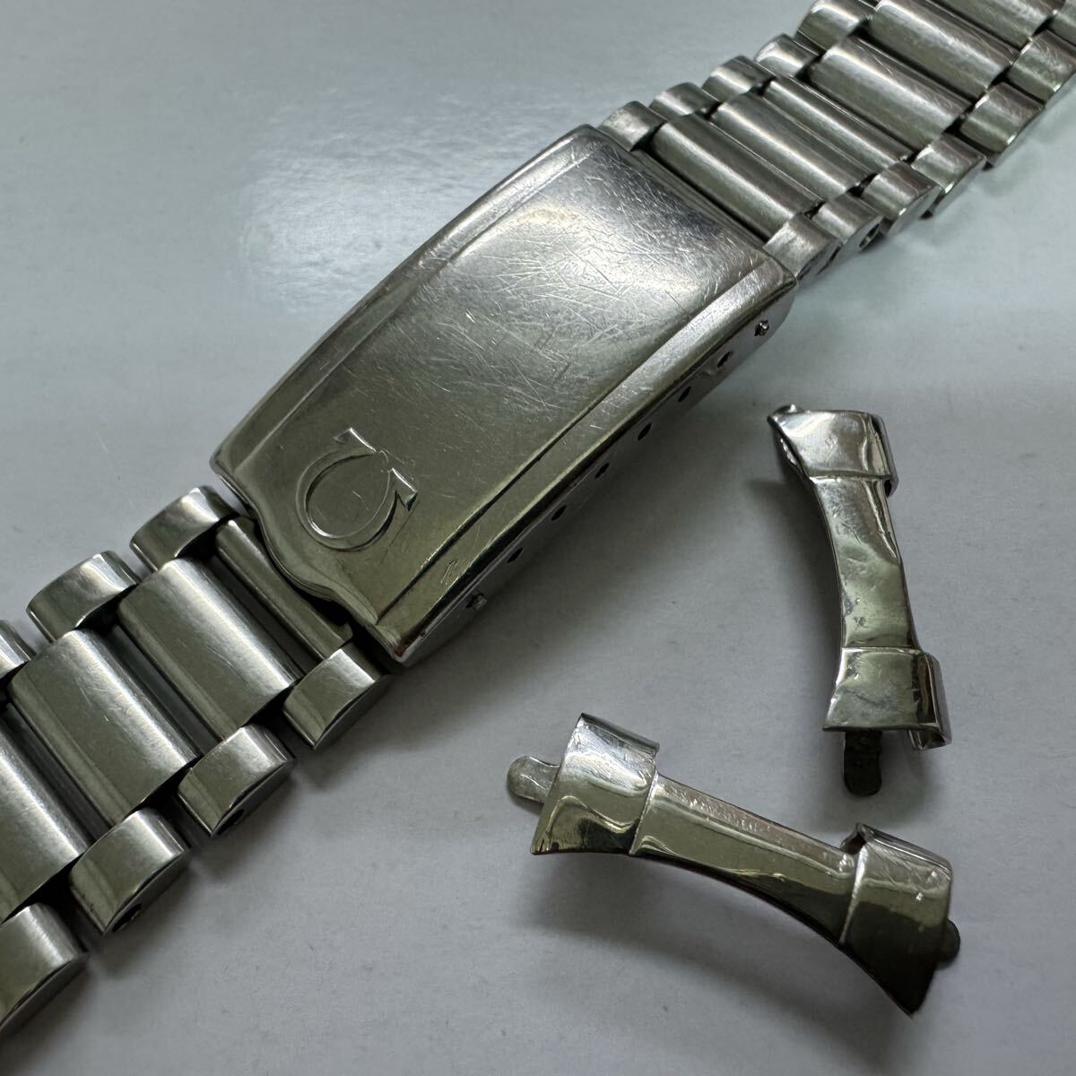 オメガ 純正SSブレス 3連 1125 FF560 取付幅18mm ベルト OMEGA stainless steel bracelet ステンレスベルト 金属ベルト ナ-99拍卖