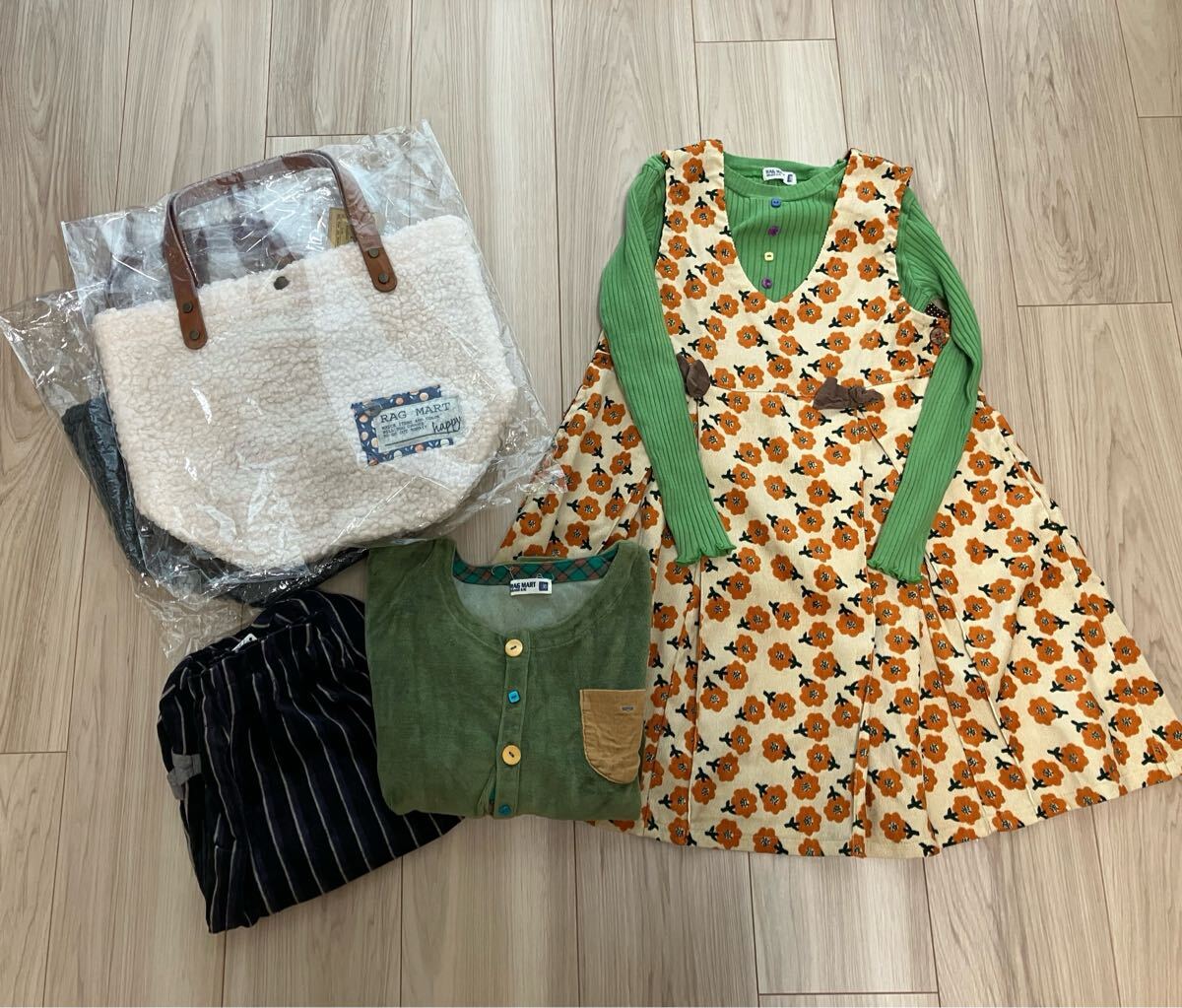 【まとめ売り】RAG MART ラグマート ワンピース カーディガン ズボン ボトムス 花柄 バッグ 女の子 キッズ拍卖