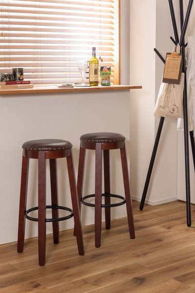 【カウンタースツール】おしゃれ イス バーカウンター ハイスツール 天然木 ソフトレザー ラバーウッド 高級感拍卖