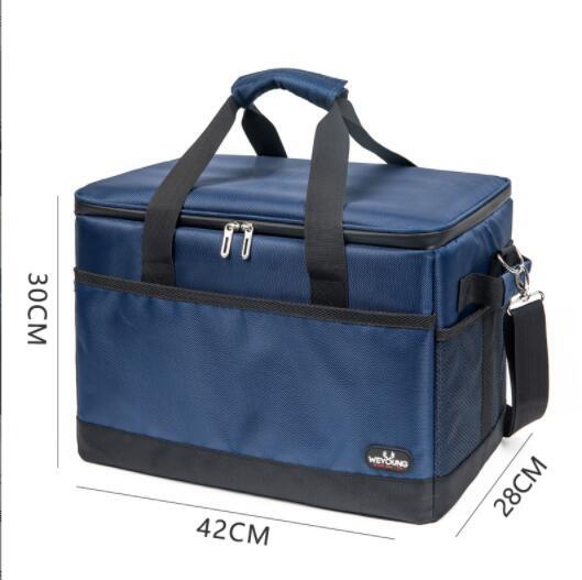 新作上質クーラーボックス 保温バッグ 折りたたみ式 35L 大容量 保冷 保温 防水 持ち運び BBQ 釣り 運動会 花見 42*28*30cm 5-6人拍卖