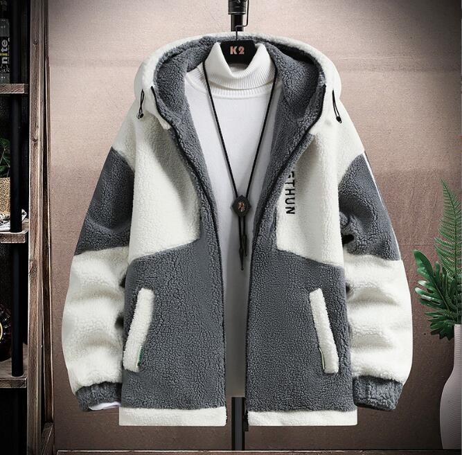 新作秋冬3色選択可メンズフリースジャケットフリースジャンパーアウターボアジャケットブルゾンパーカー裏起毛フード付き防寒厚手拍卖