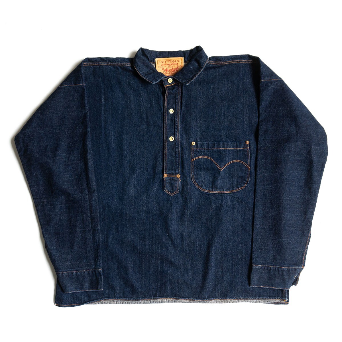 【美品濃紺/希少モデル】LEVI'S VINTAGE CLOTHING【Closed Front Jumper】L プルオーバー デニムジャケット LVC リーバイス 25090098拍卖