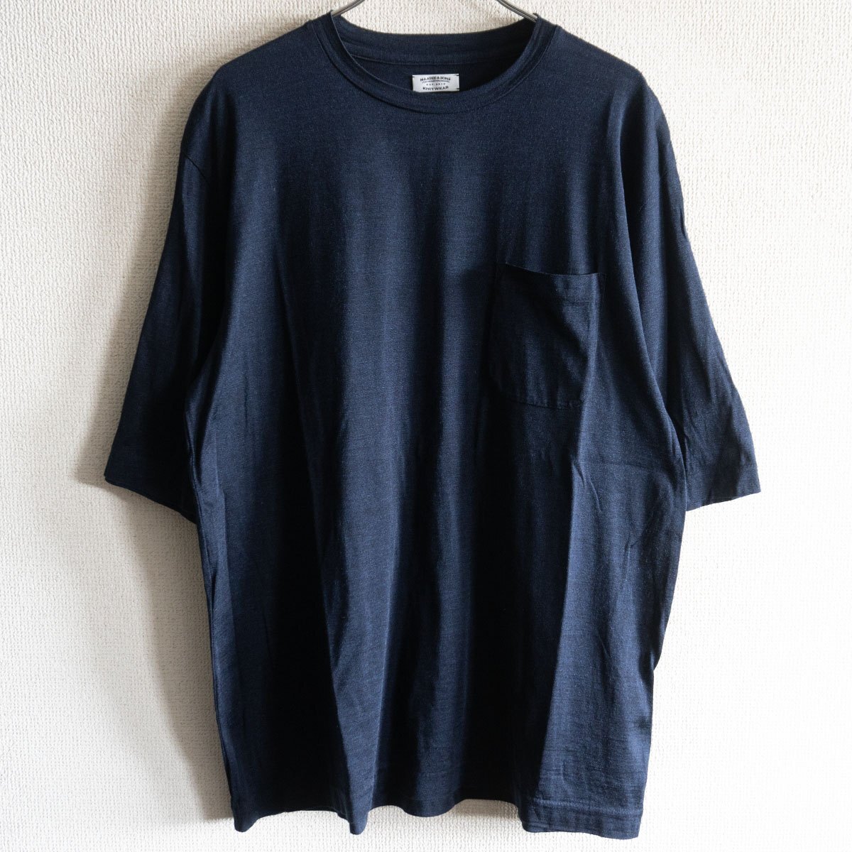 【美品】MAATEE&SONS【シルク ポケット Tシャツ】4 ネイビー マーティーアンドサンズ 25090276拍卖