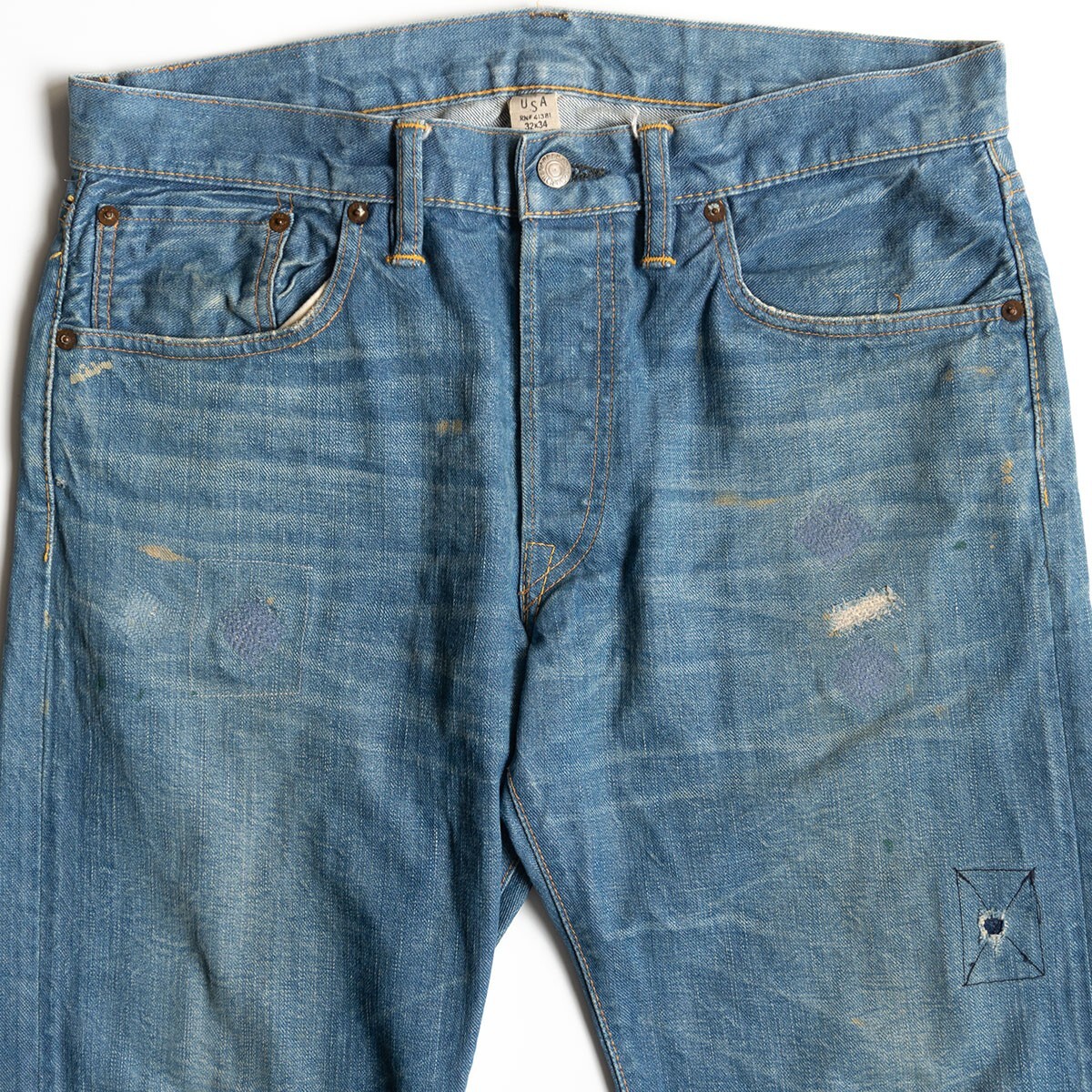 【名作】RRL【SENECA LOW STRAIGHT JEANS】32×34 ローストレートジーンズ デニムパンツ アメリカ製 25090675拍卖
