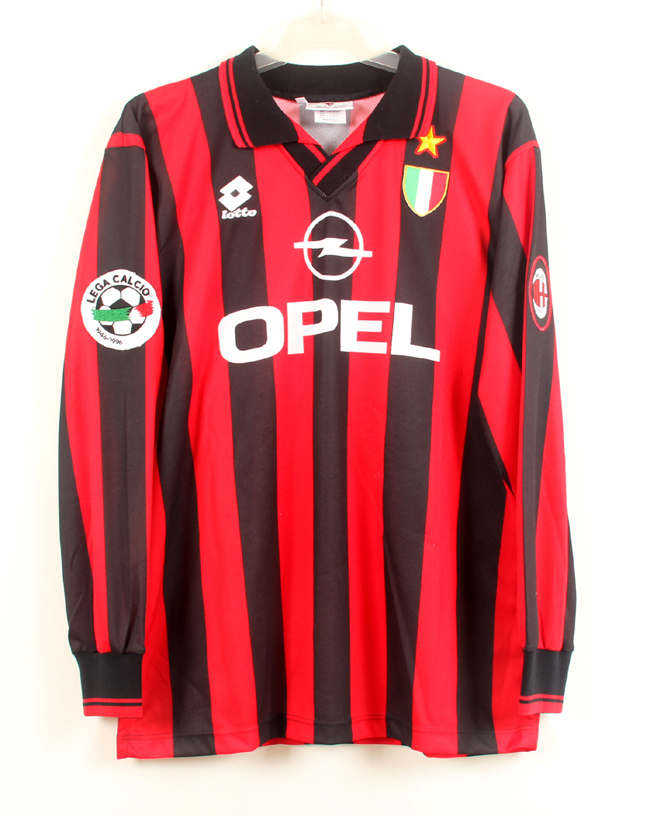 96-97ACミラン AC milan ACM(H)#18 バッジョ BAGGIO 長袖 リーグ用 lotto正規 XL拍卖