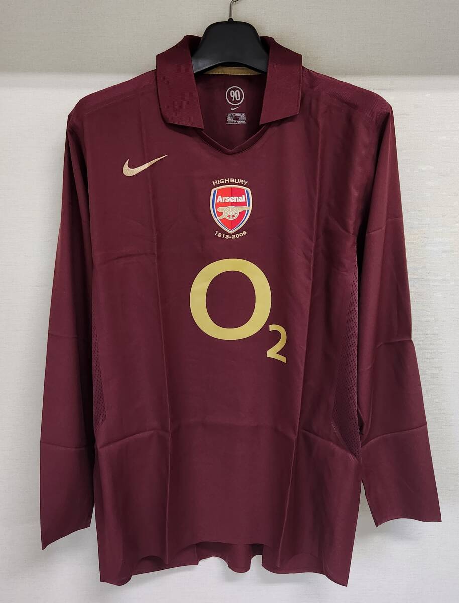 05-06アーセナル Arsenal(H)#10 ベルカンプ 選手用長袖 Nike ハイベリー最後の試合 プレミアリーグ仕様 XL拍卖