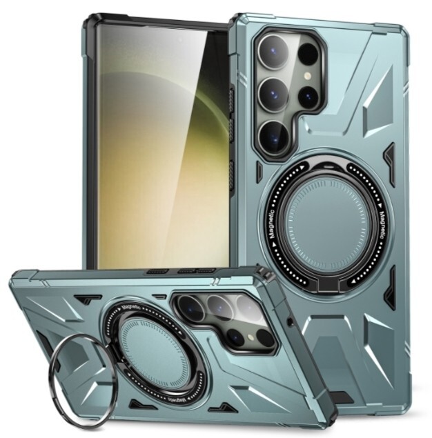 Galaxy S23 ultra ブルーグリーン タフケース 落下保護 マグセーフ対応 拍卖