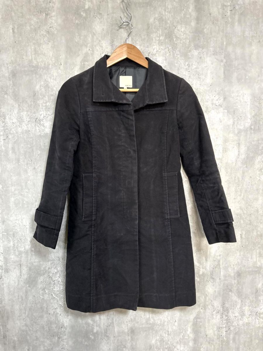 SHIPS シップス 綿100% コート sizeS/黒 ◇■ レディース拍卖