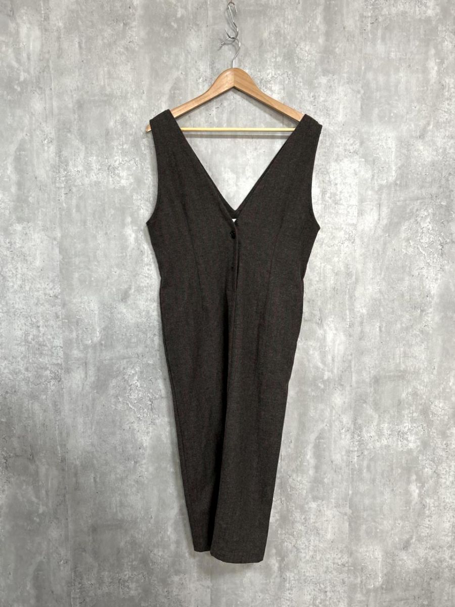 STILE DELI ウール混 チェック柄 Iライン ワンピース size02/茶 ◆■ レディース拍卖