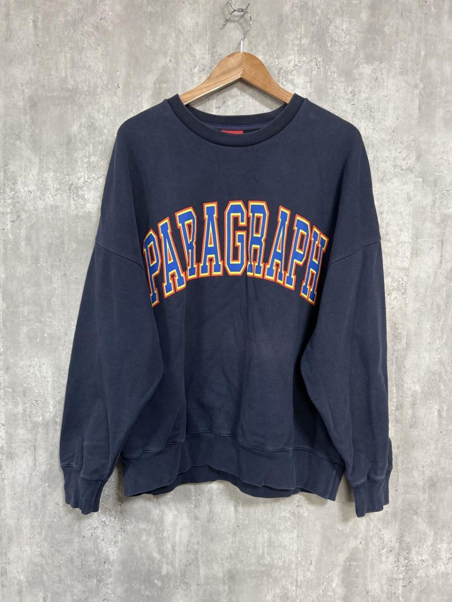 Paragraph P08 パラグラフ プリントロゴ クルー スウェット size3/紺 ◆■ メンズ拍卖