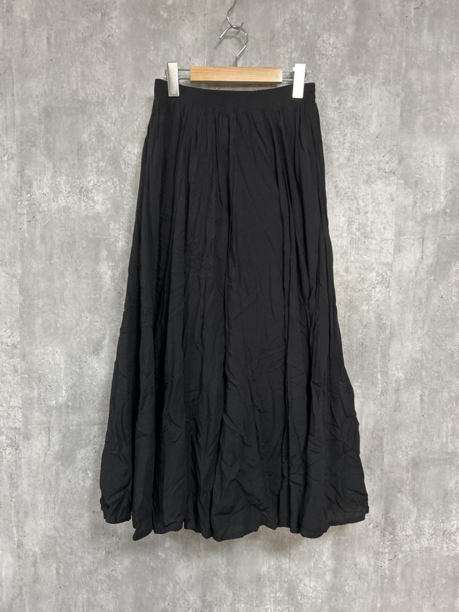 ネコポスOK antiqua patterntorso アンティカパターントルソ フレア デザイン ロング スカート sizeF/黒 ■■ レディース拍卖