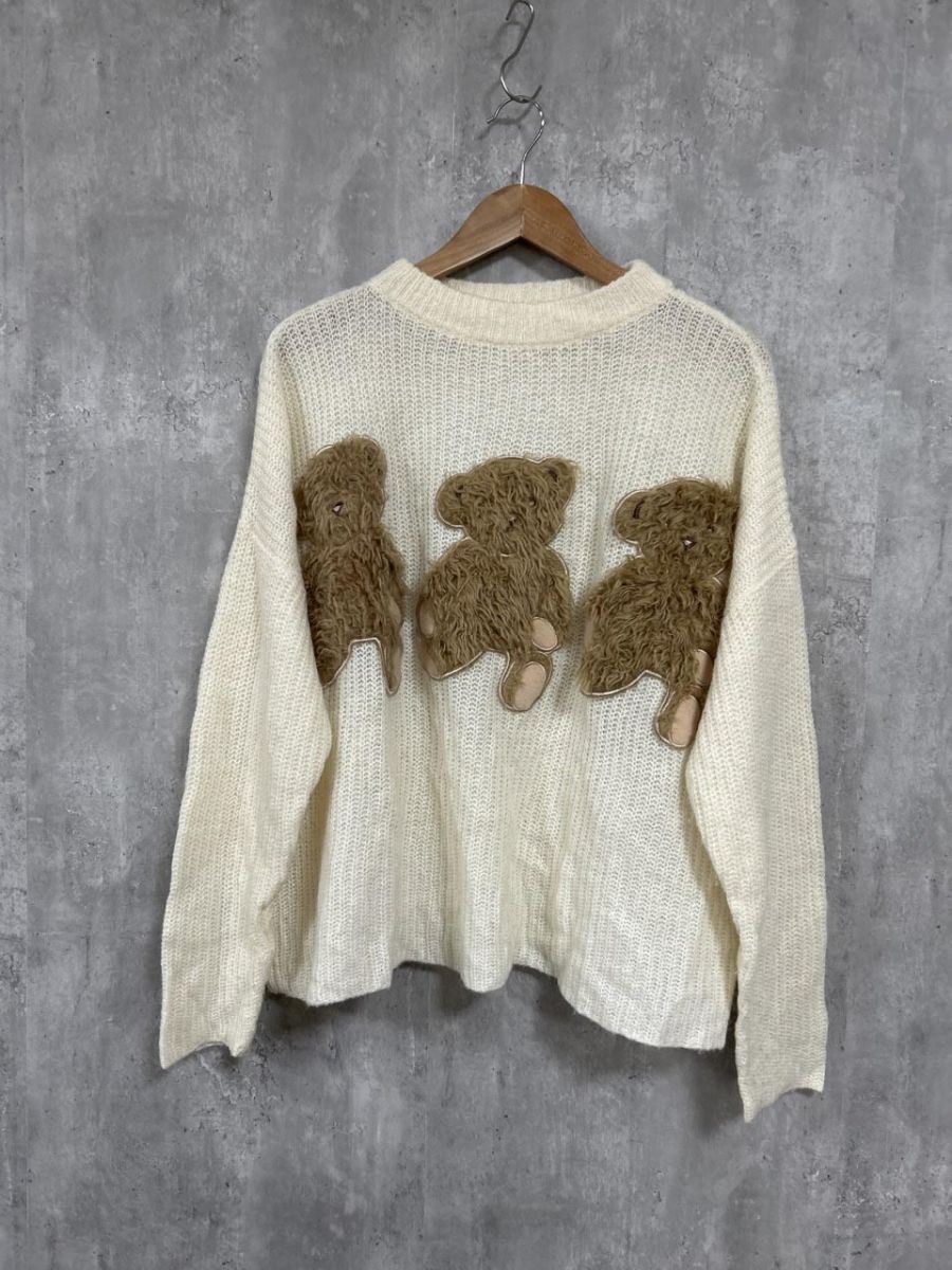 Candy stripper CANDY BEARS KNIT ニット セーター sizeF/アイボリー ◆■◎ レディース拍卖