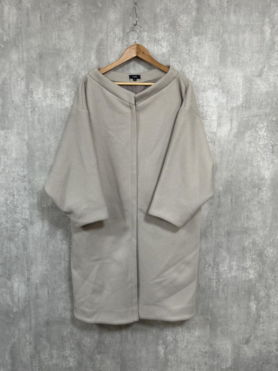 girl ノーカラー コート size2L/グレー ◆■ レディース拍卖