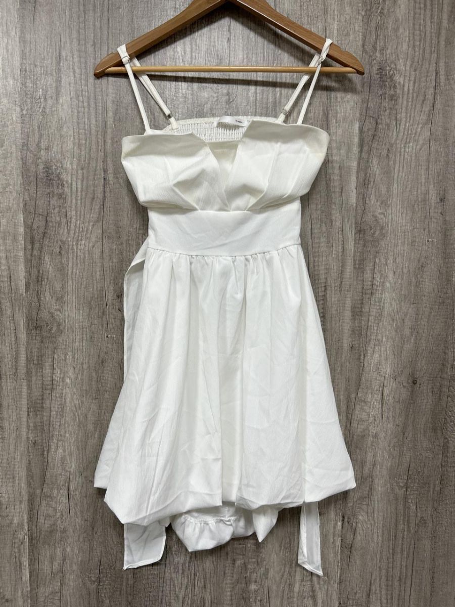 ネコポスOK by muni:r バックリボンバルーンワンピース ワンピース sizeF/白 ■◆ レディース拍卖