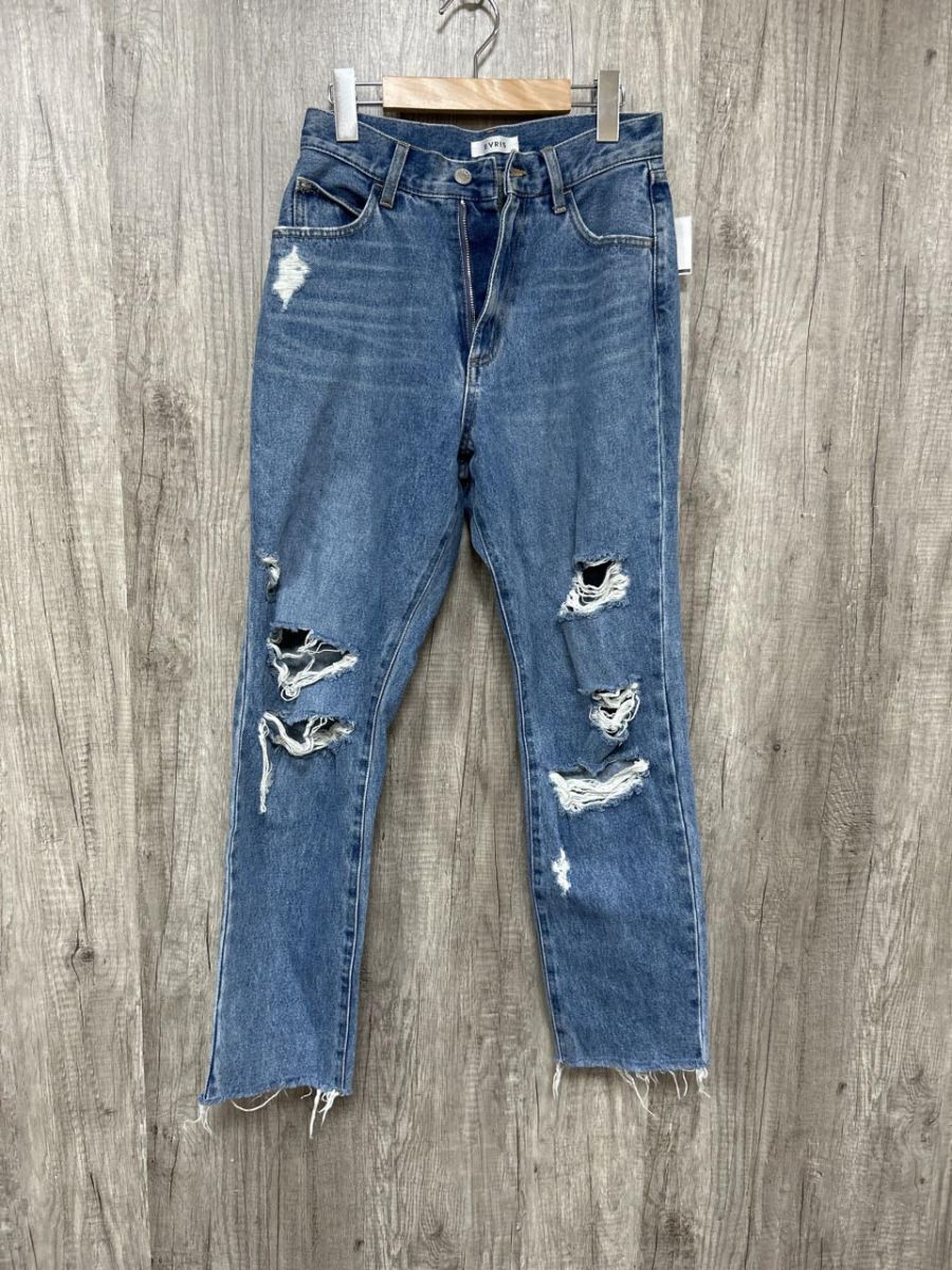 EVISU エヴィス ダメージ加工 ボーイズ デニムパンツ sizeM/− ■■ レディース拍卖