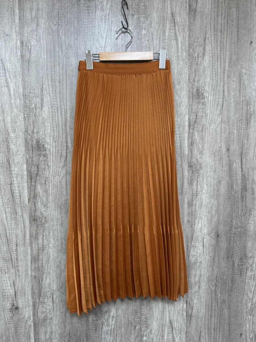 ネコポスOK URBAN RESEARCH ROSSO アーバンリサーチロッソ 光沢 プリーツ スカート size36/オレンジ ■■ レディース拍卖