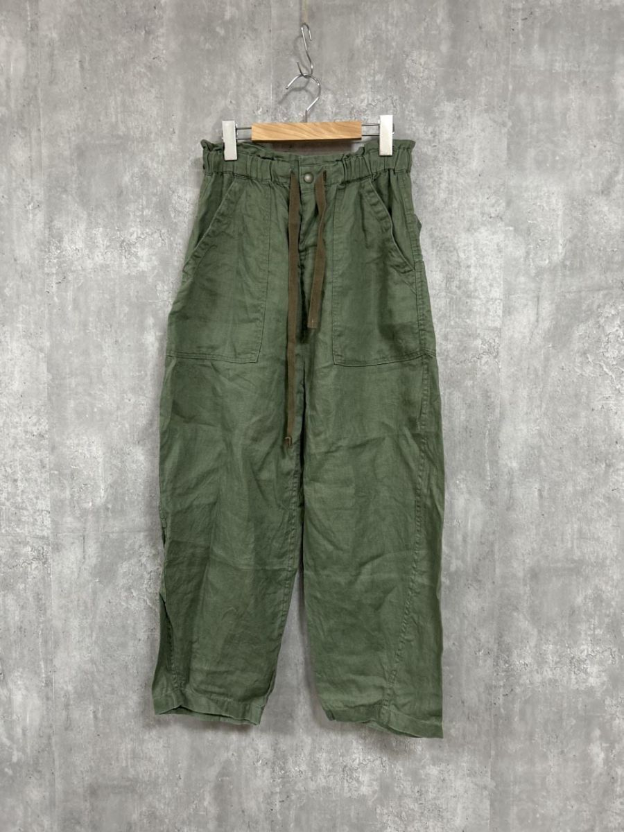 URCH RNA アーチアールエヌエー リネン100% ウエストゴム ベイカー パンツ sizeM/カーキ ■■ メンズ拍卖