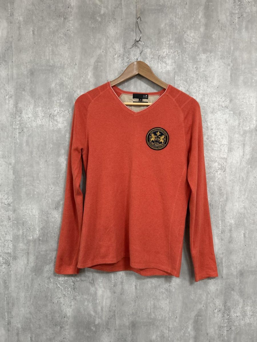 23区 GOLF 23区 オンワード樫山 ゴルフ 刺繍 サマー ニット セーター sizeM/赤 ◆■ メンズ拍卖